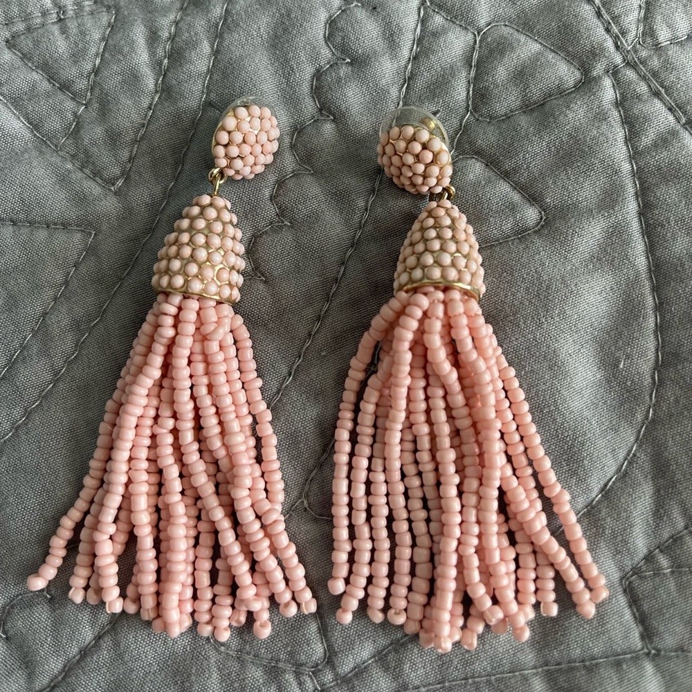 BaubleBar pink beaded drop earrings